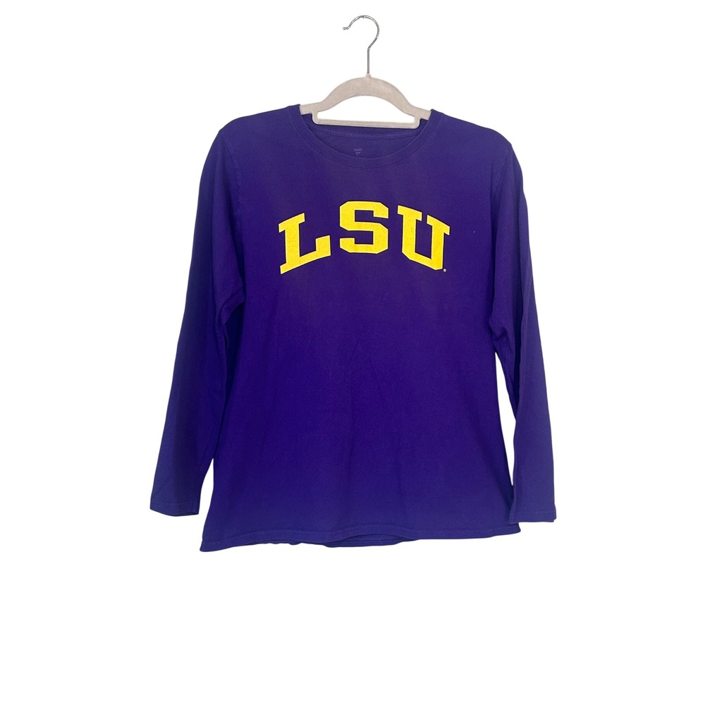 Fanatics Purple LSU Long Sleeve Shirt Womens Size Large Tigers Collegiate Tee